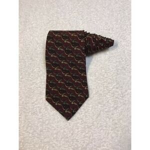 Natura Red Leaping Lizards Novelty Necktie Tie 100% Silk